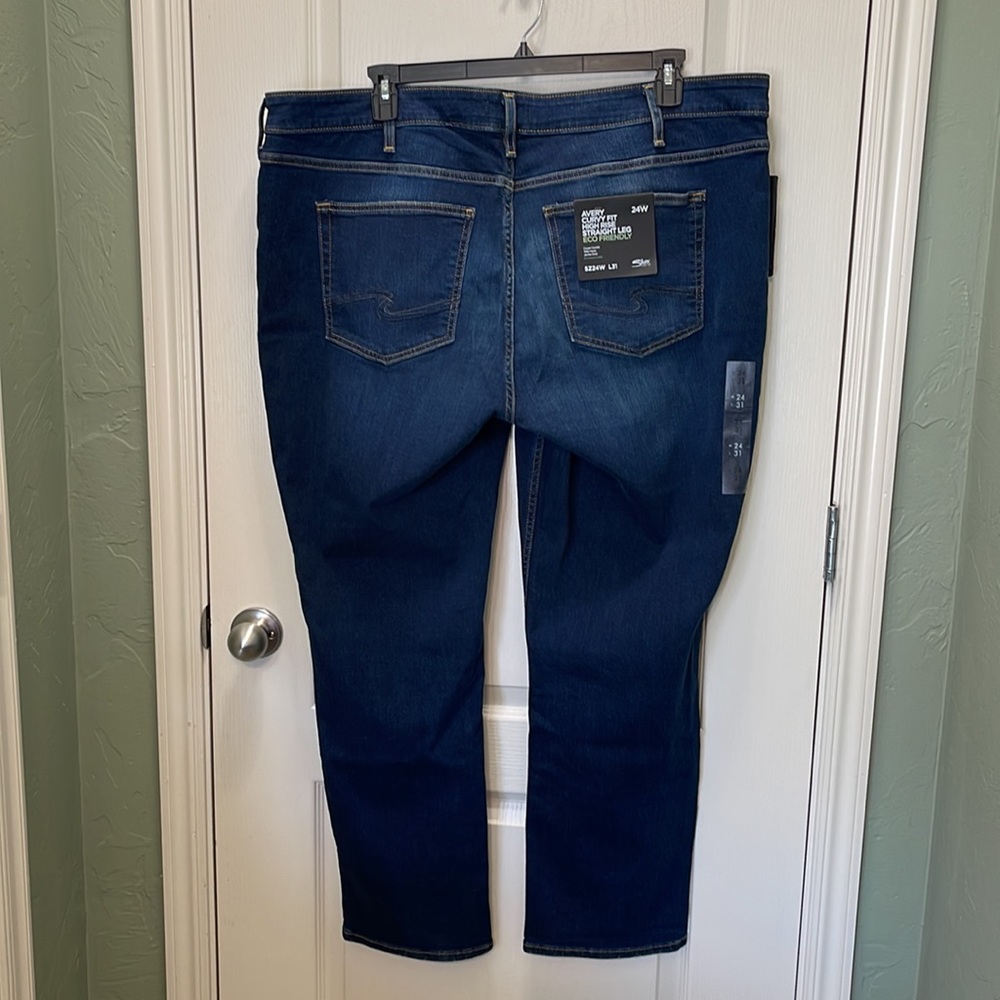 NEW Silver Jeans Co. Avery Curvy Fit High arise Straight Jeans sz 24W L31 - Picture 4 of 4